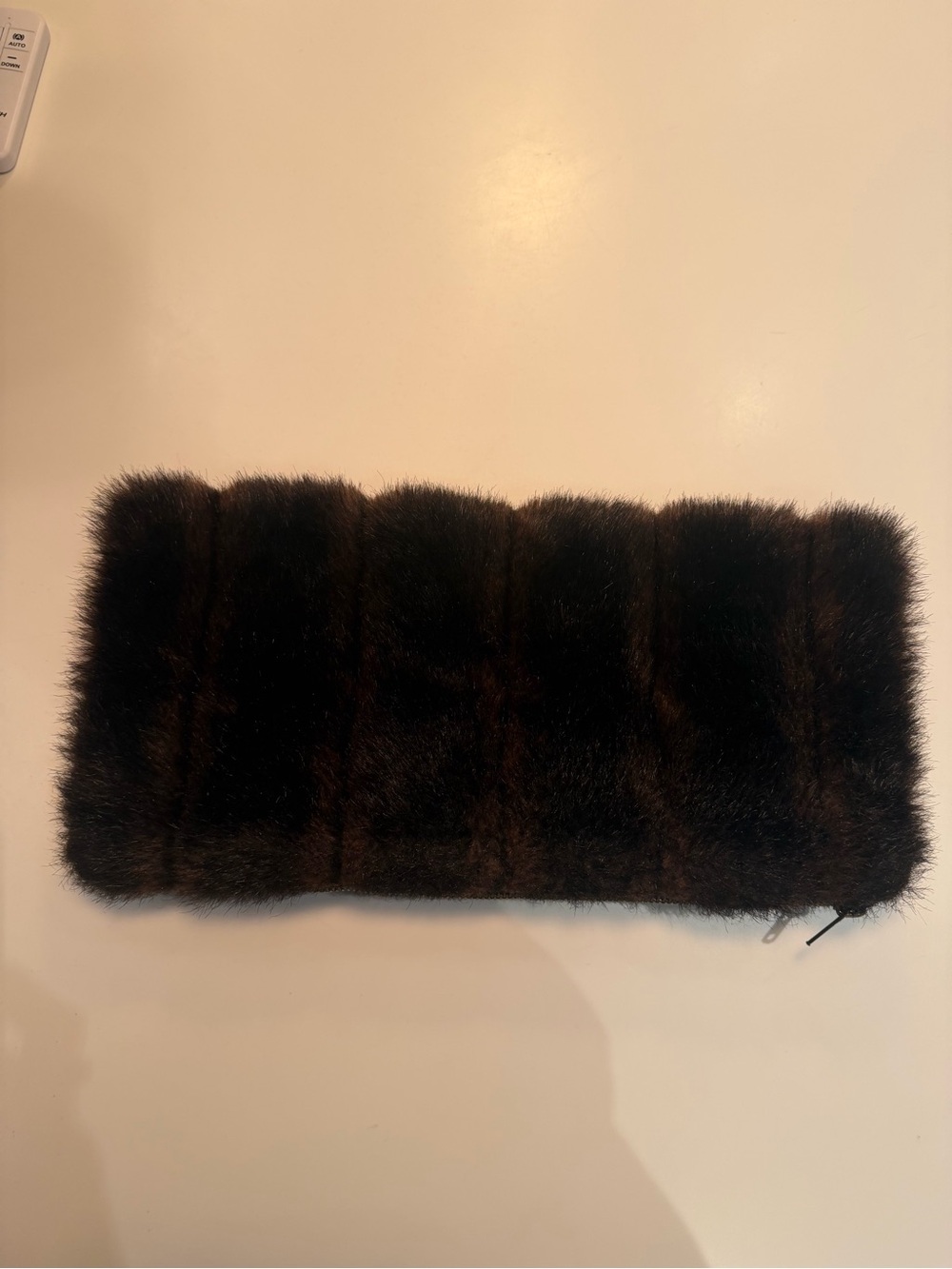 Dark Brown Faux Fur clutch